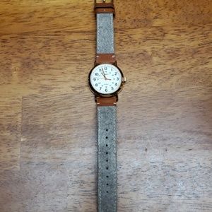 Timex grey suede watch